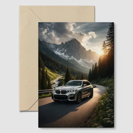 BMW X3 Silver SUV Mountain Road Drive