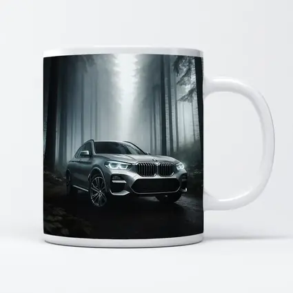 BMW X3 Parked on Misty Forest Road