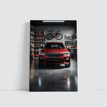 BMW X3 Red SUV Garage Workshop