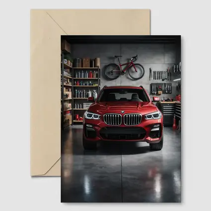 BMW X3 Red SUV Garage Workshop
