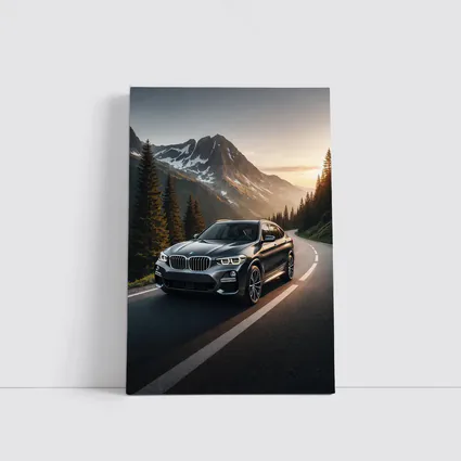 BMW X4 Dark Gray Mountain Road Sunset