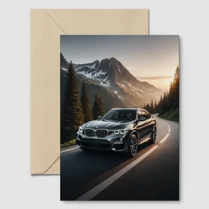 BMW X4 Dark Gray Mountain Road Sunset