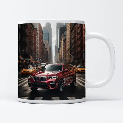 BMW X3 Red SUV New York City Streets