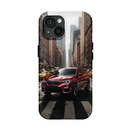 BMW X3 Red SUV New York City Streets