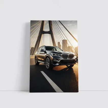 BMW X3 Dark SUV on City Bridge