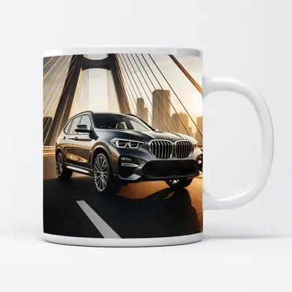 BMW X3 Dark SUV on City Bridge