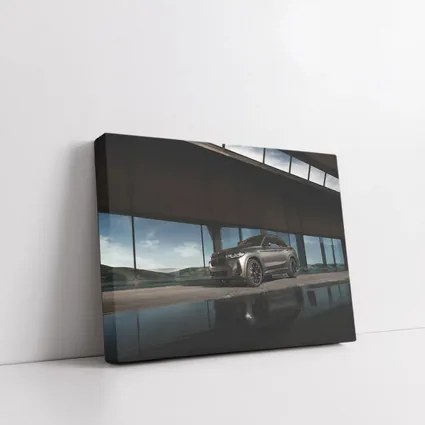 BMW X6M Matte Gray Modern Architecture Setting