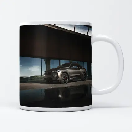BMW X6M Matte Gray Modern Architecture Setting