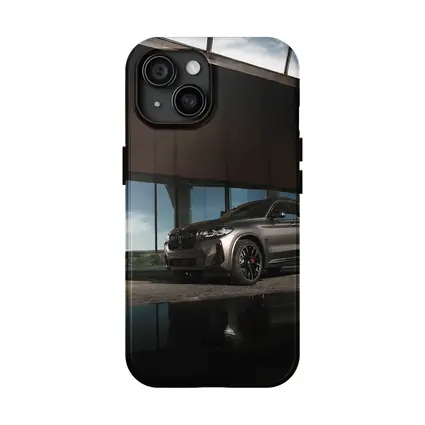 BMW X6M Matte Gray Modern Architecture Setting