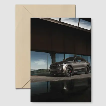 BMW X6M Matte Gray Modern Architecture Setting