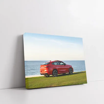 BMW X4 M Red Coastal Grass Scene