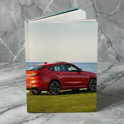 BMW X4 M Red Coastal Grass Scene