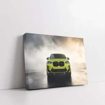 BMW X4 M Competition Yellow Smoke Background