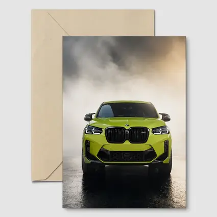 BMW X4 M Competition Yellow Smoke Background