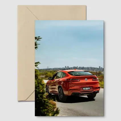 BMW X4 M Competition Orange City Backdrop
