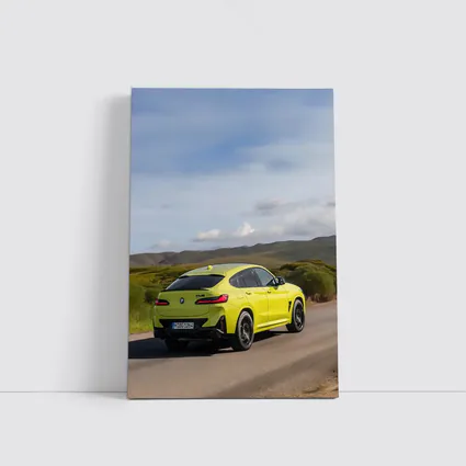 BMW X4 M Competition Yellow On Road