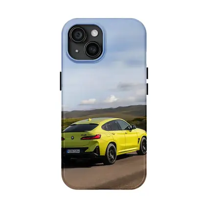 BMW X4 M Competition Yellow On Road