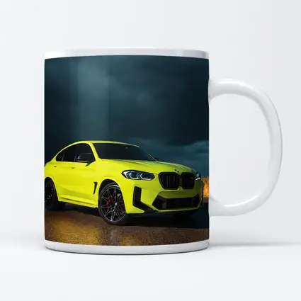 BMW X4 M Neon Yellow Stormy Sky