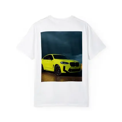 BMW X4 M Neon Yellow Stormy Sky