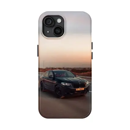 BMW X4 M Black On Open Highway Sunset