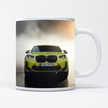 BMW X4 M Yellow Smoke Dramatic Front View