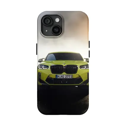 BMW X4 M Yellow Smoke Dramatic Front View