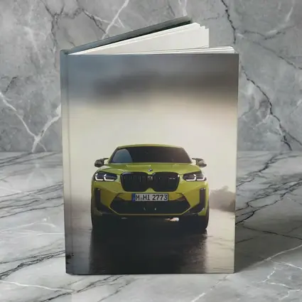 BMW X4 M Yellow Front View Foggy Road