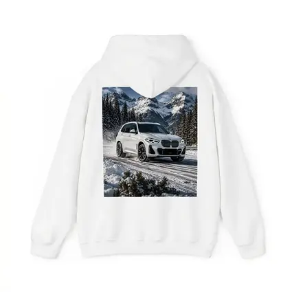 BMW X5 White SUV Snow Mountain Drive
