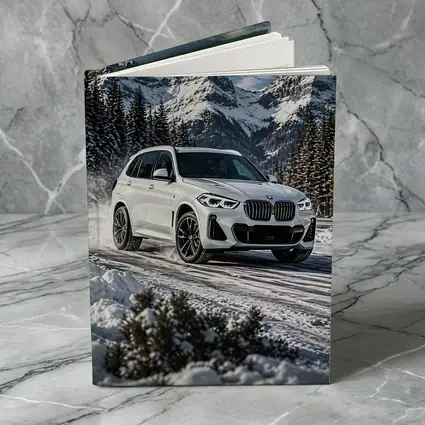 BMW X5 White SUV Snow Mountain Drive
