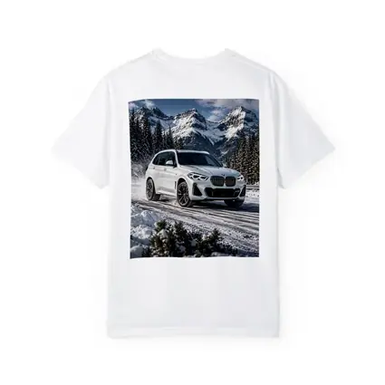 BMW X5 White SUV Snow Mountain Drive
