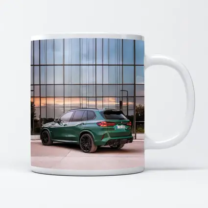 BMW X5M Competition Dark Green Glass Building