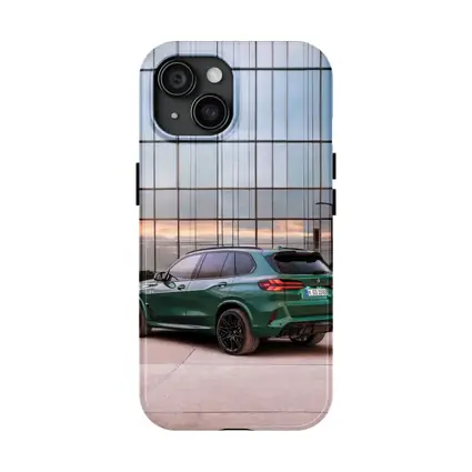 BMW X5M Competition Dark Green Glass Building