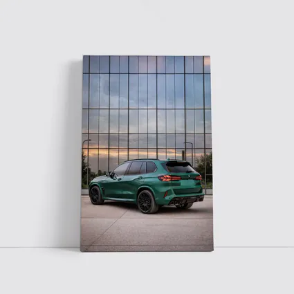BMW X5M Competition Green Glass Building