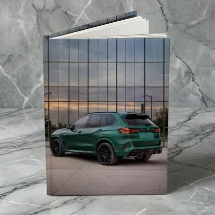 BMW X5M Competition Green Glass Building
