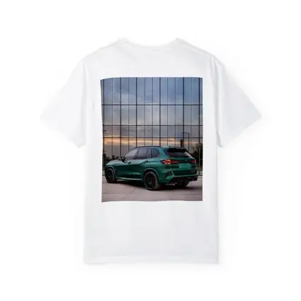 BMW X5M Competition Green Glass Building