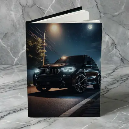 BMW X5M Black SUV Night Street