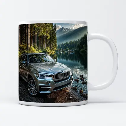 BMW X5 Parked By Mountain Lake