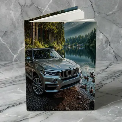 BMW X5 Parked By Mountain Lake