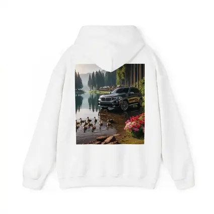BMW X5 Parked Beside Serene Forest Lake