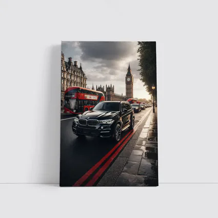 BMW X5 Black London Big Ben Street