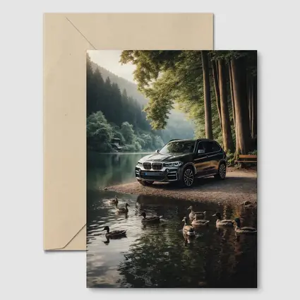 BMW X5 Parked By Forest Lake