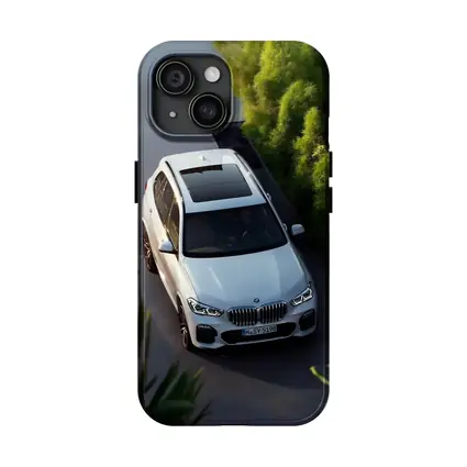 BMW X5 White SUV Green Garden Setting