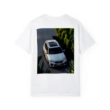 BMW X5 White SUV Green Garden Setting