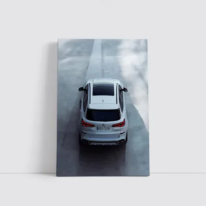 BMW X5 White SUV on Gray Road