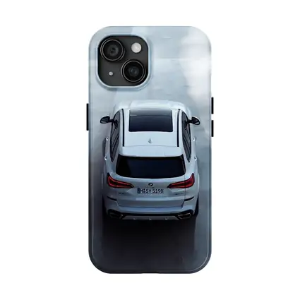 BMW X5 White SUV Aerial Road View