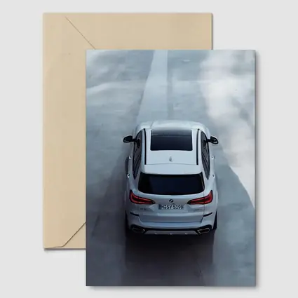 BMW X5 White SUV Aerial Road View