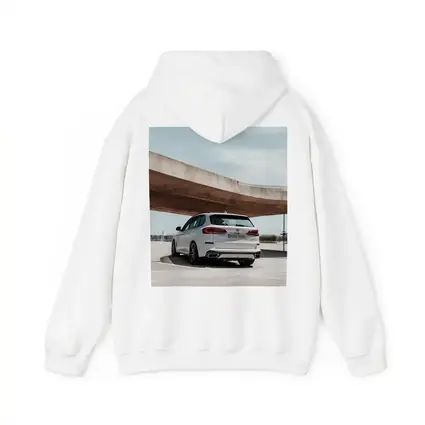 BMW X5 White SUV Urban Parking