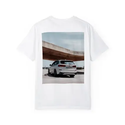 BMW X5 White SUV Urban Parking