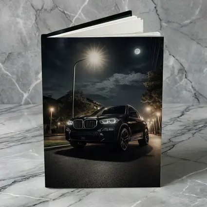 BMW X5M Black SUV Night Street