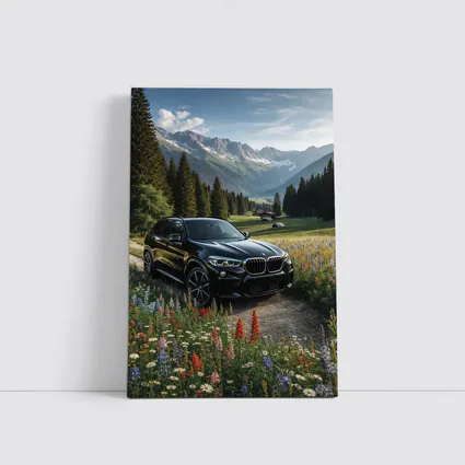 BMW X5 Black SUV Alpine Mountain Meadow
